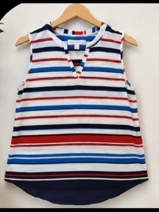 Charter Club Tops - Charter Club Striped Sleeveless Tank in Red, Blue, Black, White